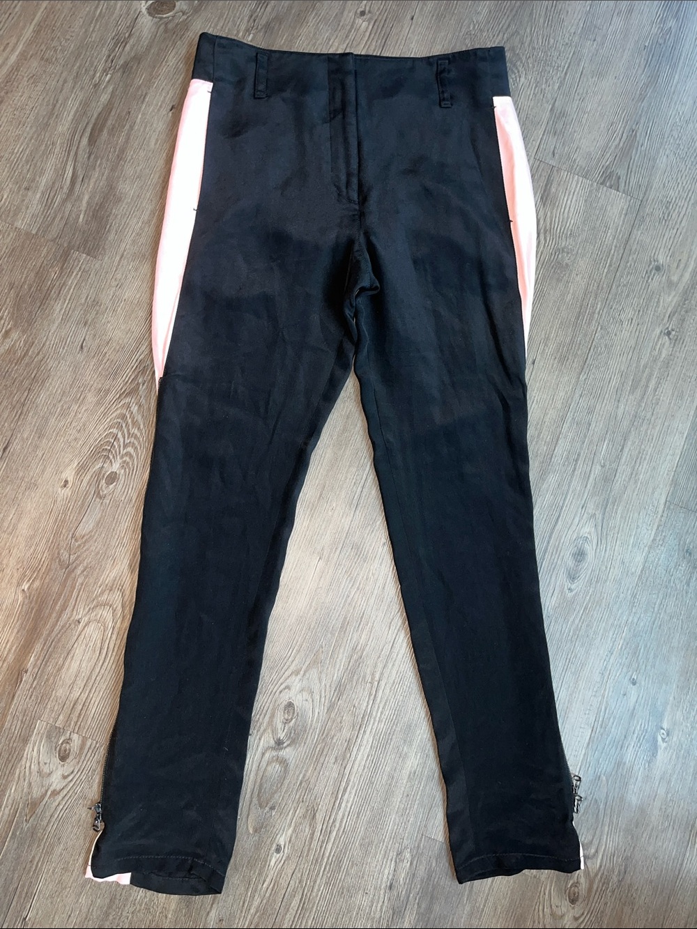 3.1 PHILLIP LIM x BARNEYS NEW YORK Black Tuxedo Trousers Pink Stripe